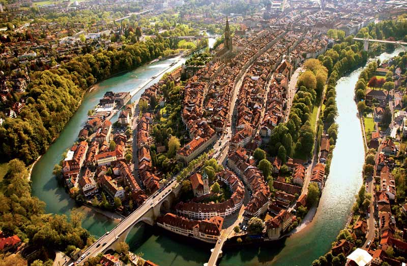 Aerial view of Bern