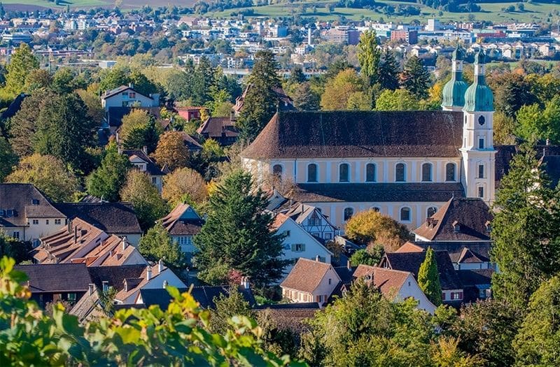 Aerial view of Arlesheim Switzerland