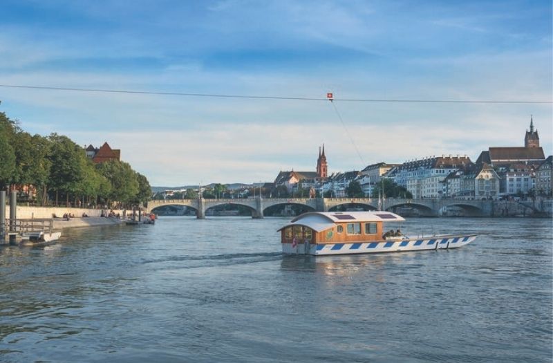 Ferry crossing the Rhine in Basel