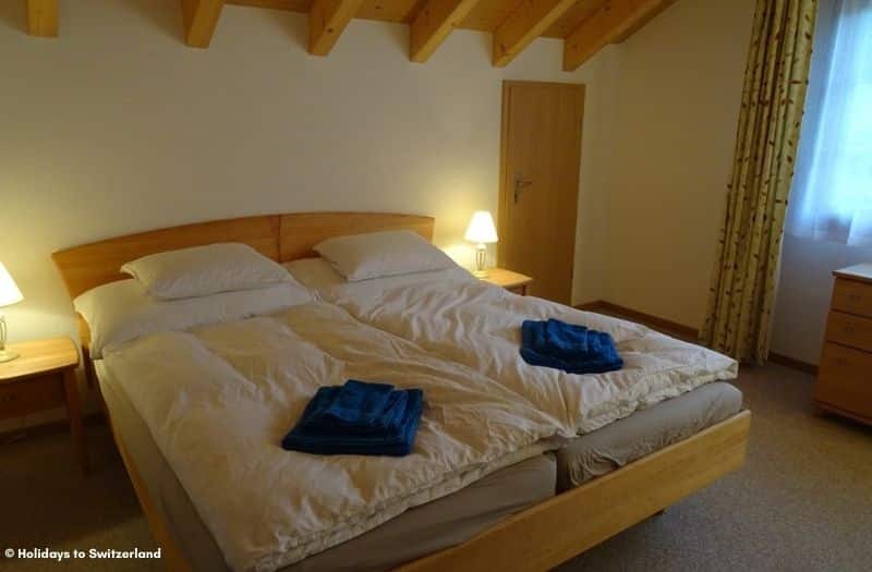 Bedroom in an apartment in Lauterbrunnen Switzerland