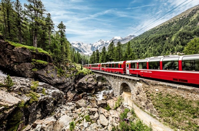 Bernina Express near Morteratsch