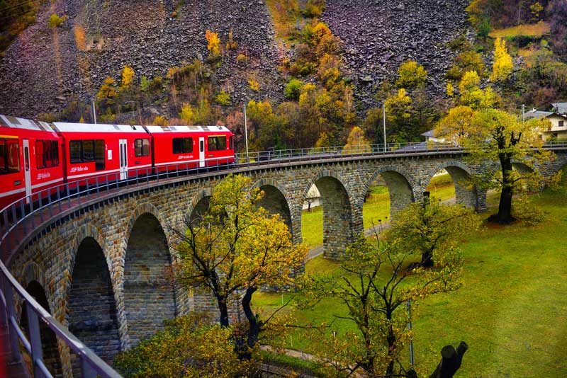 The Bernina Express train ride is included with the Swiss Travel Pass