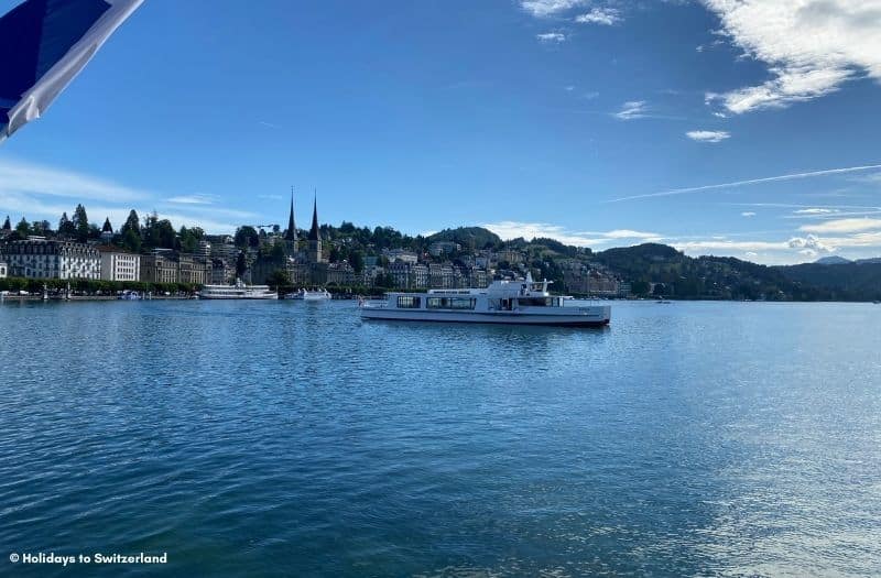 Boat sailing on Lake Lucerne