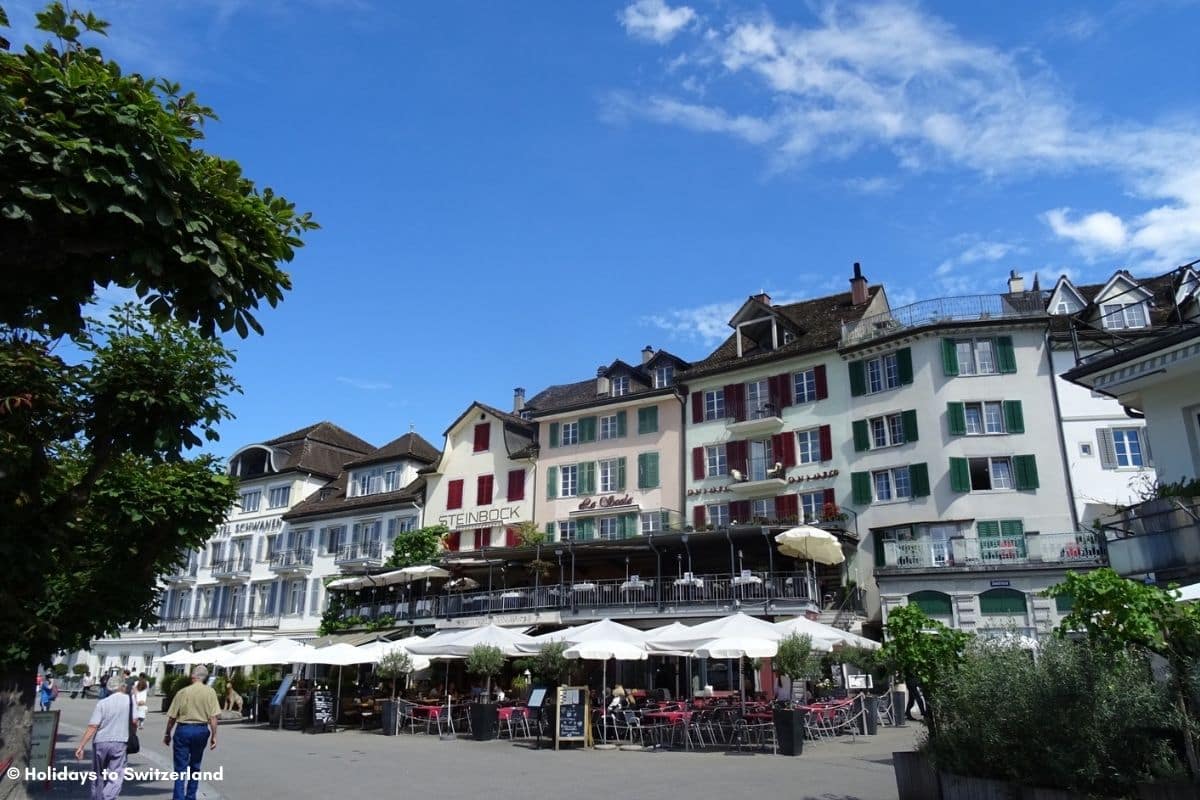 Buildings on Rapperswil lakefront