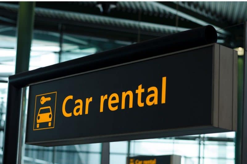 Car rental sign