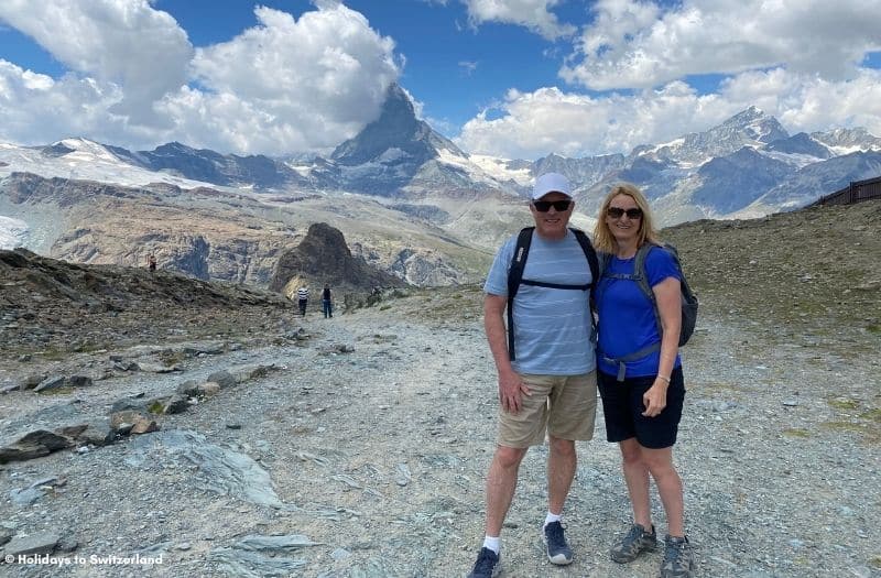 Carolyn and Jurgen hiking at Gornergrat