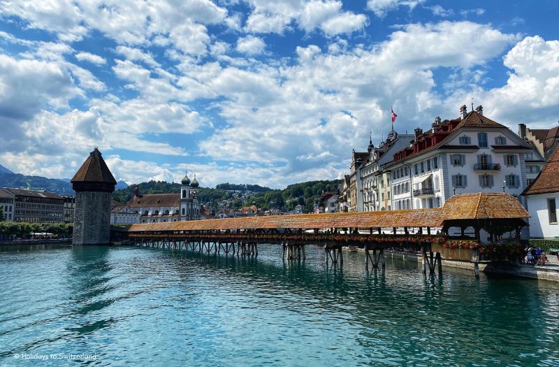 Chapel Bridge Lucerne in summer