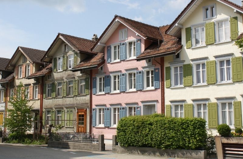 Colourful houses in Appenzell, Switzerland