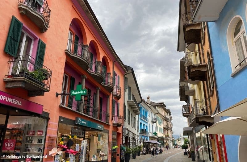 A colourful street in Ascona