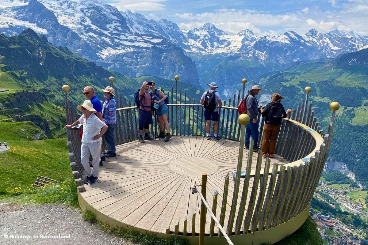 Crown view point at Mannlichen with a view to the Bernese Alps