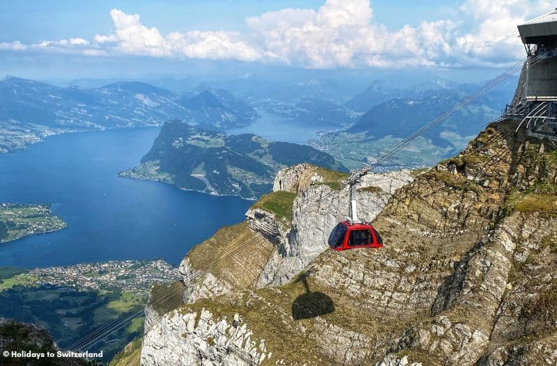 Dragon Ride cable car at Mt. Pilatus, Switzerland