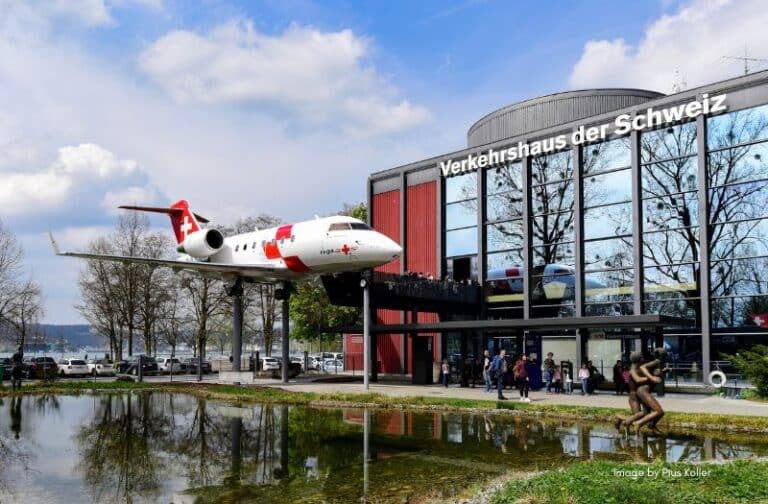 Entrance to Swiss Museum of Transport in Lucerne