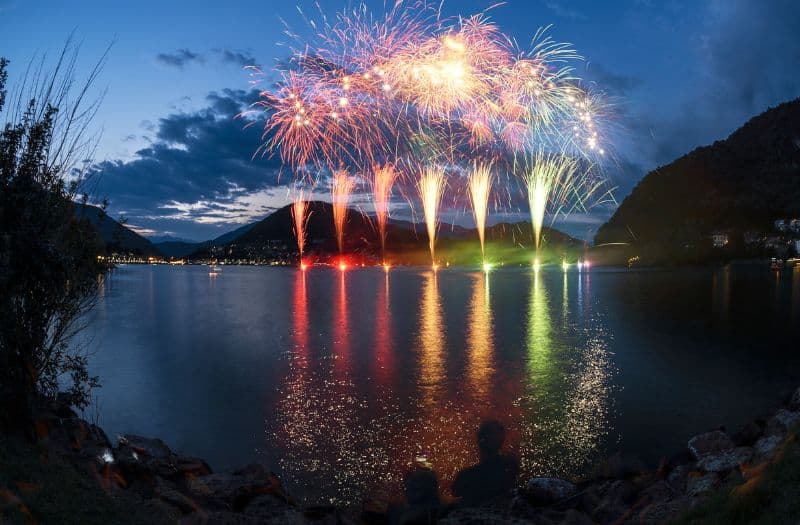 New Year Fireworks display in Lugano