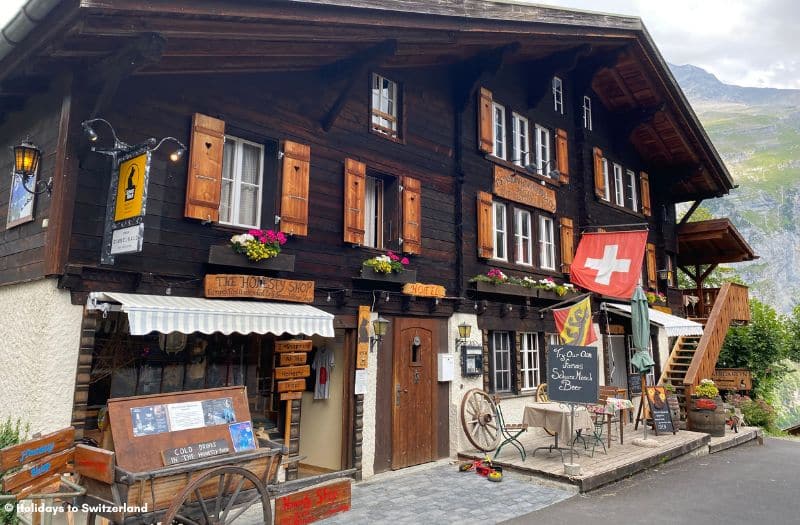 The Gimmelwald Honesty Shop is housed in a traditional Swiss alpine chalet.