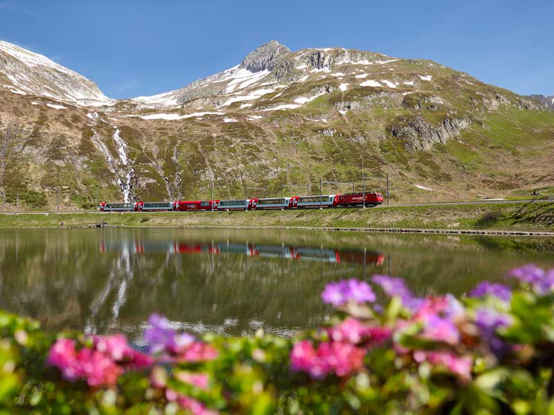 Glacier Express on Oberalp Pass