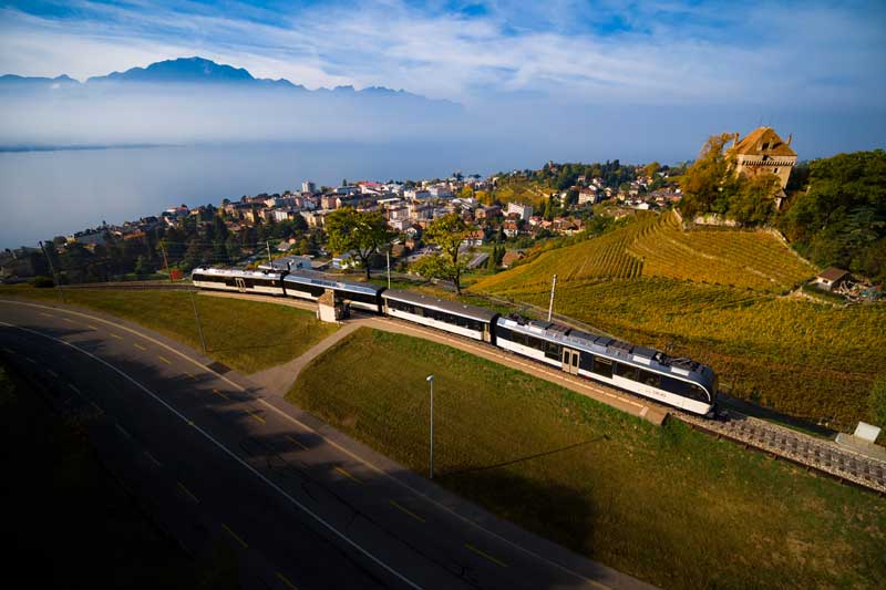 GoldenPass panoramic train near Montreux