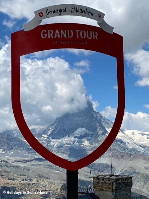 Gornergrat Grand Tour of Switzerland sign