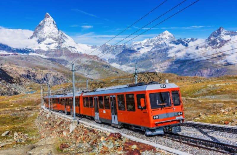 Gornergrat train with Matterhorn view