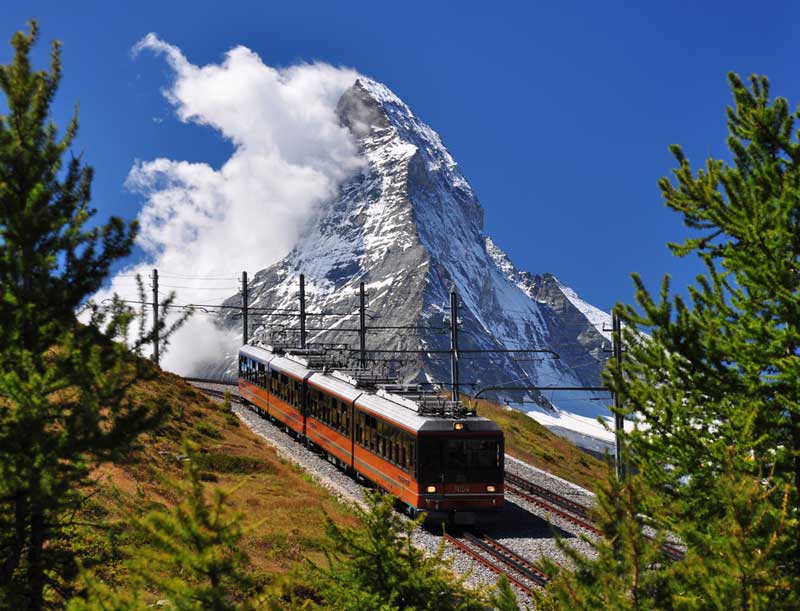 Gornergrat bahn with Matterhorn view