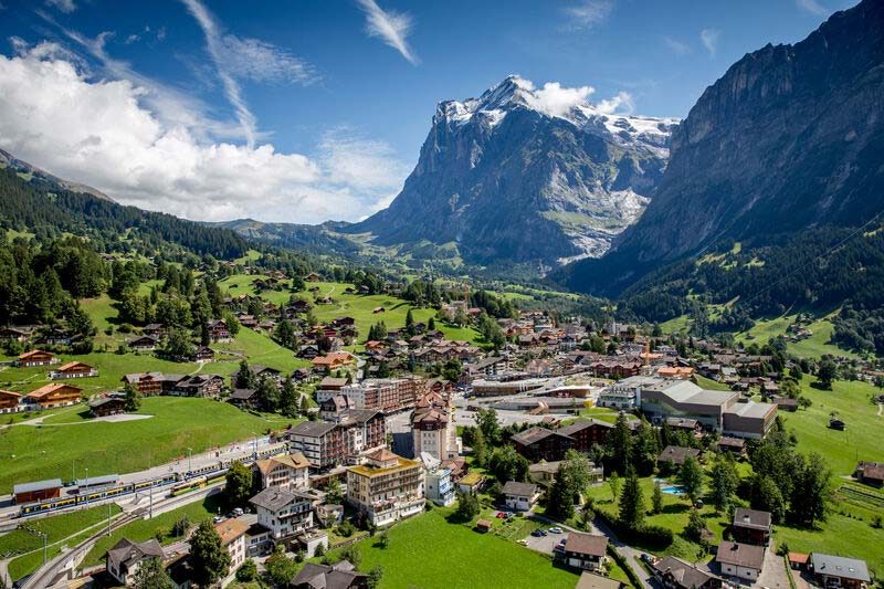 Aerial view of Grindelwald, Switzerland