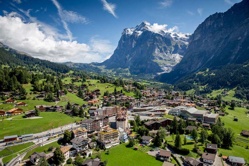 Aerial view of Grindelwald, Switzerland