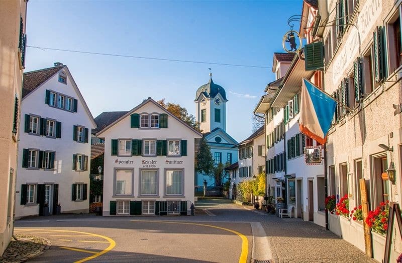 Quiet streets in Grüningen Switzerland