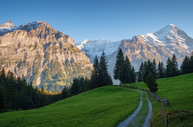 Hiking trail on Mt. First Switzerland