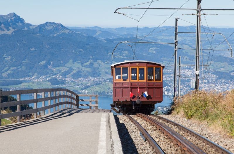 Historic cogwheel train to Mt. Rigi