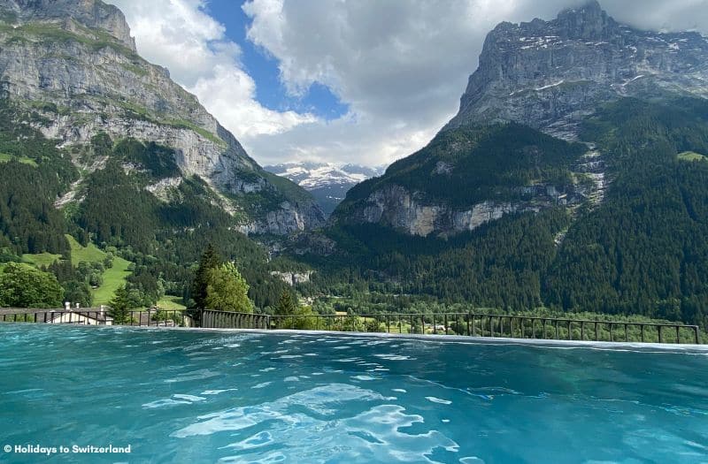 Infinity pool at Hotel Spinne Grindelwald