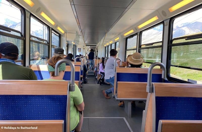 Interior of the Gornergrat train