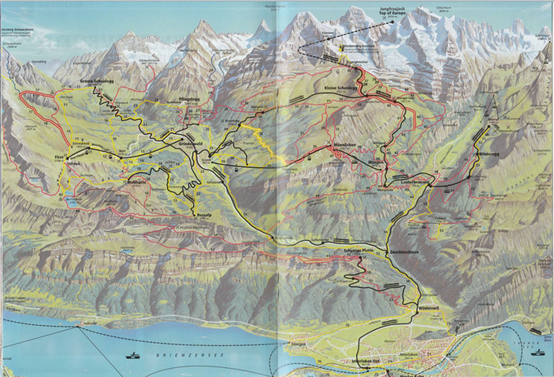 Jungfrau region railway map