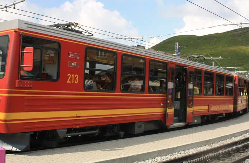 Passenger onboard the Jungfrau train