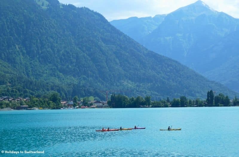 Kayakers on Lake Brienz in Switzerland