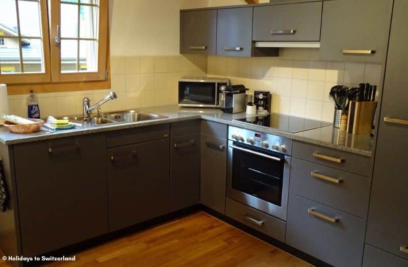 Kitchen in an apartment in Lauterbrunnen