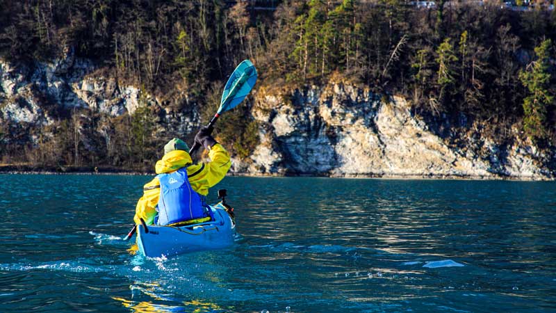 Kayaking on Lake Brienz, Switzerland