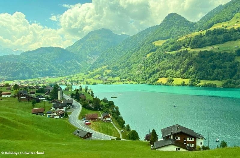 Lake Lungern view from Luzern Interlaken Express