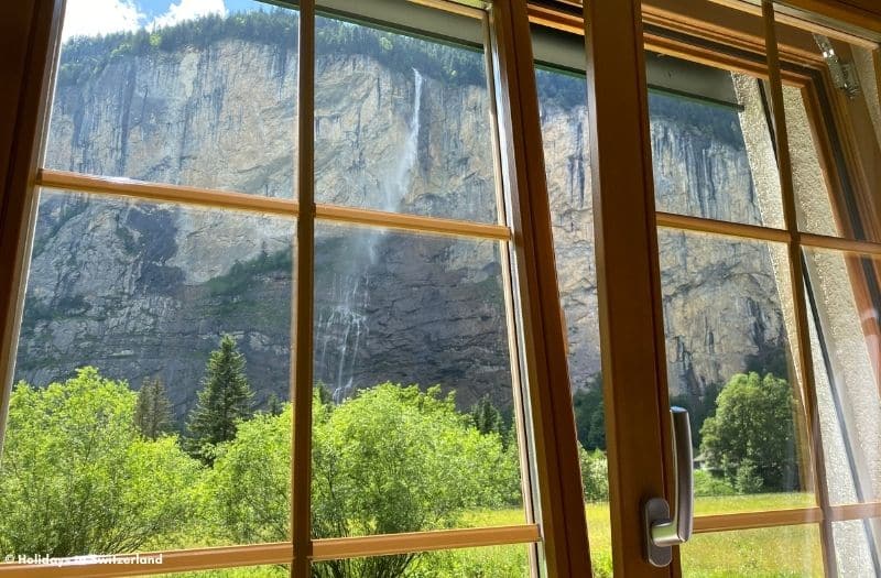 Lauterbrunnen apartment view to Staubbach Falls