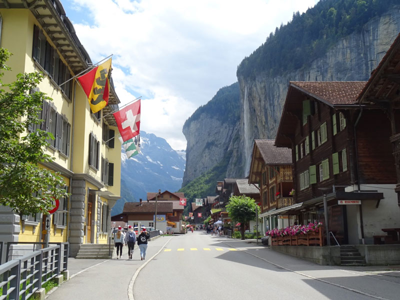 Lauterbrunnen's pretty main street