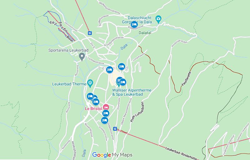 Leukerbad Hotels Map