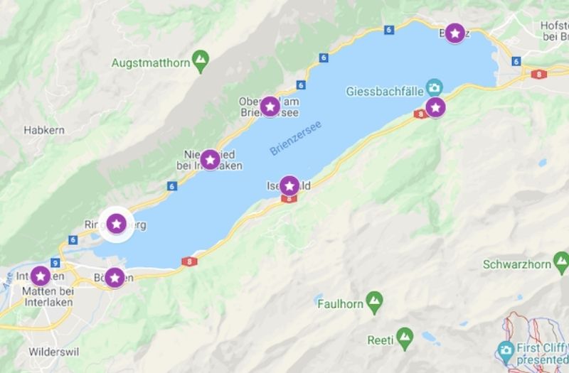 Lake Brienz map.