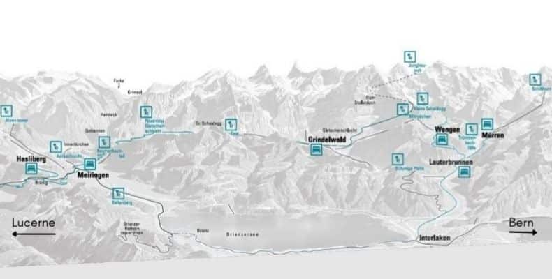 Map showing location of Meiringen