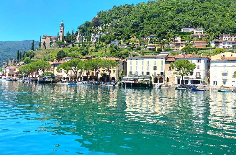 The pretty village of Morcote on Lake Lugano, Switzerland