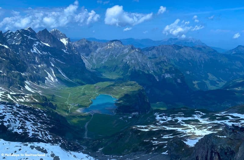 View of alpine lake from Mt Titlis