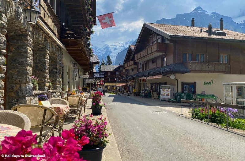 Main street of Mürren, Switzerland