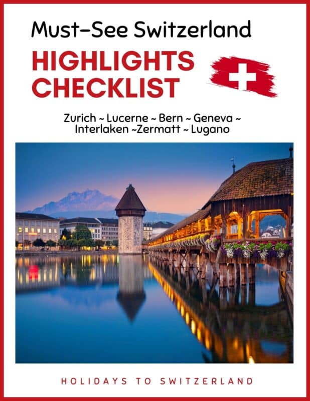 Must see Switzerland Highlights Checklist Cover