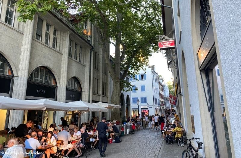 Outdoor dining at Zeughauskeller in Zurich