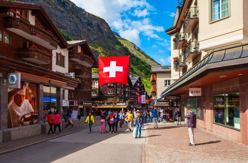 People in the town of Zermatt in Switzerland