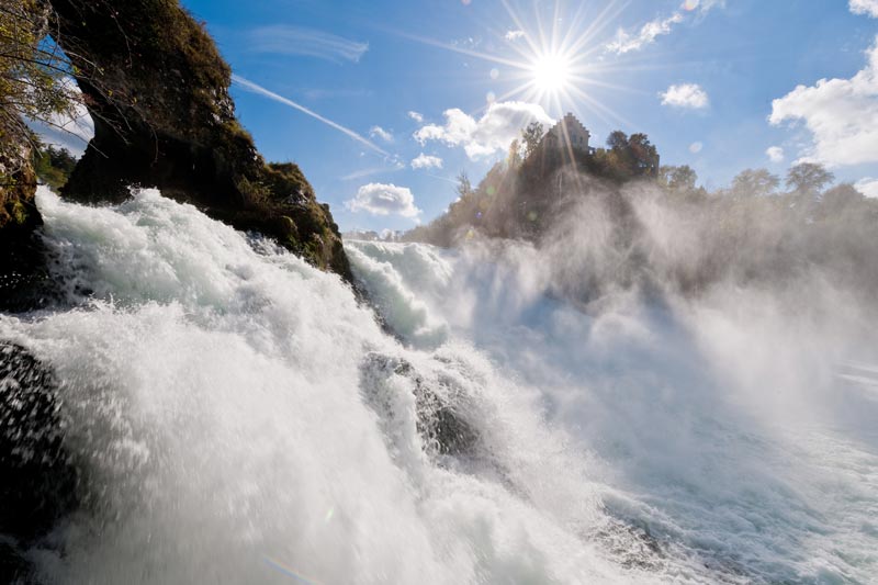 The Rhine Falls is Europe's largest and most powerful waterfall.