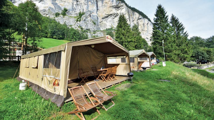 Safari tents at Camping Jungfrau, Lauterbrunnen