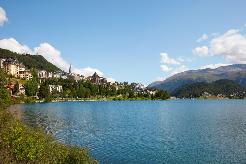 St. Moritz with the lake in the foreground